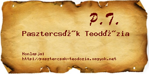 Pasztercsák Teodózia névjegykártya
